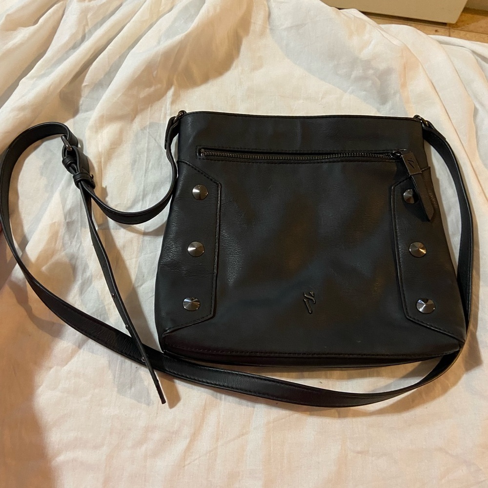 Simply Vera Vera Wang Black Crossbody Bag with Stud Accents - Picture 1 of 14
